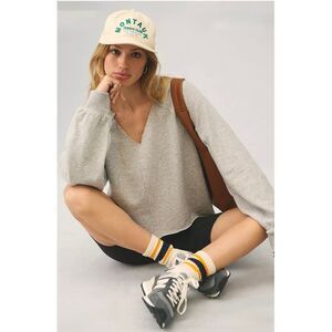 Pilcro Reworked Popover‎ Sweatshirt Hi Lo Gray Size Medium NWOT Anthropologie
